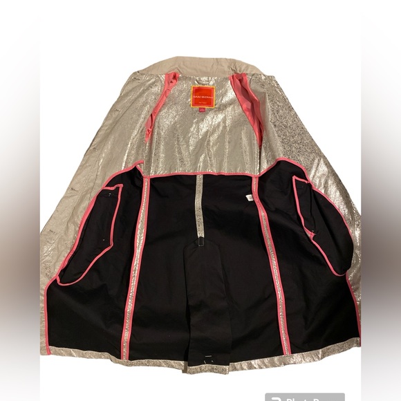 Isaac Mizrahi Silver Metallic Trench Coat - Size Small - Picture 12 of 15